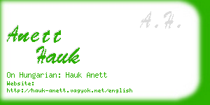 anett hauk business card